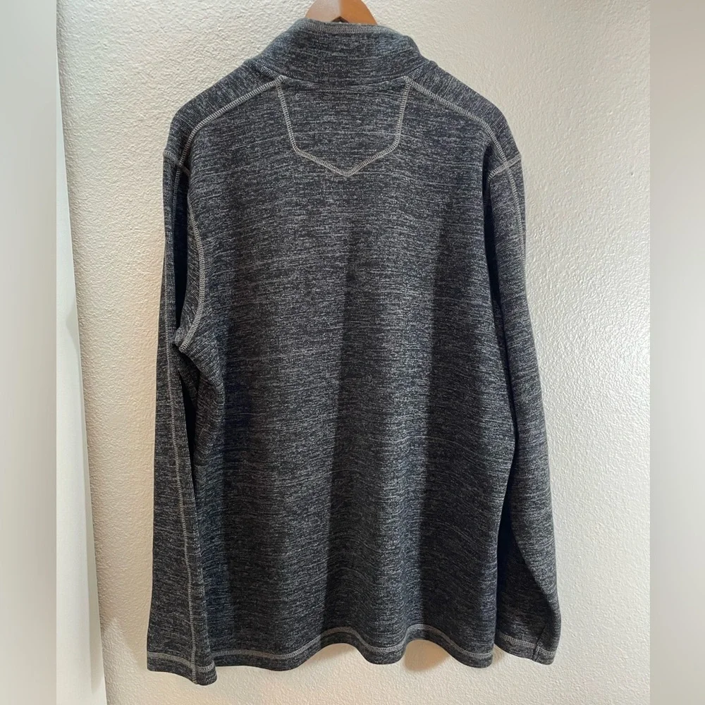 Eddie Bauer Men’s L Zip Neck Pullover Dark Grey Cotton.